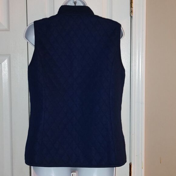 Kim Rogers Petite navy blue quilted zipper vest Sz SP NWOT - Picture 4 of 5